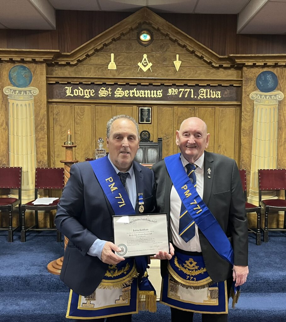 Bro. John Lasman PM with Bro. R. Russell McKendrick PM