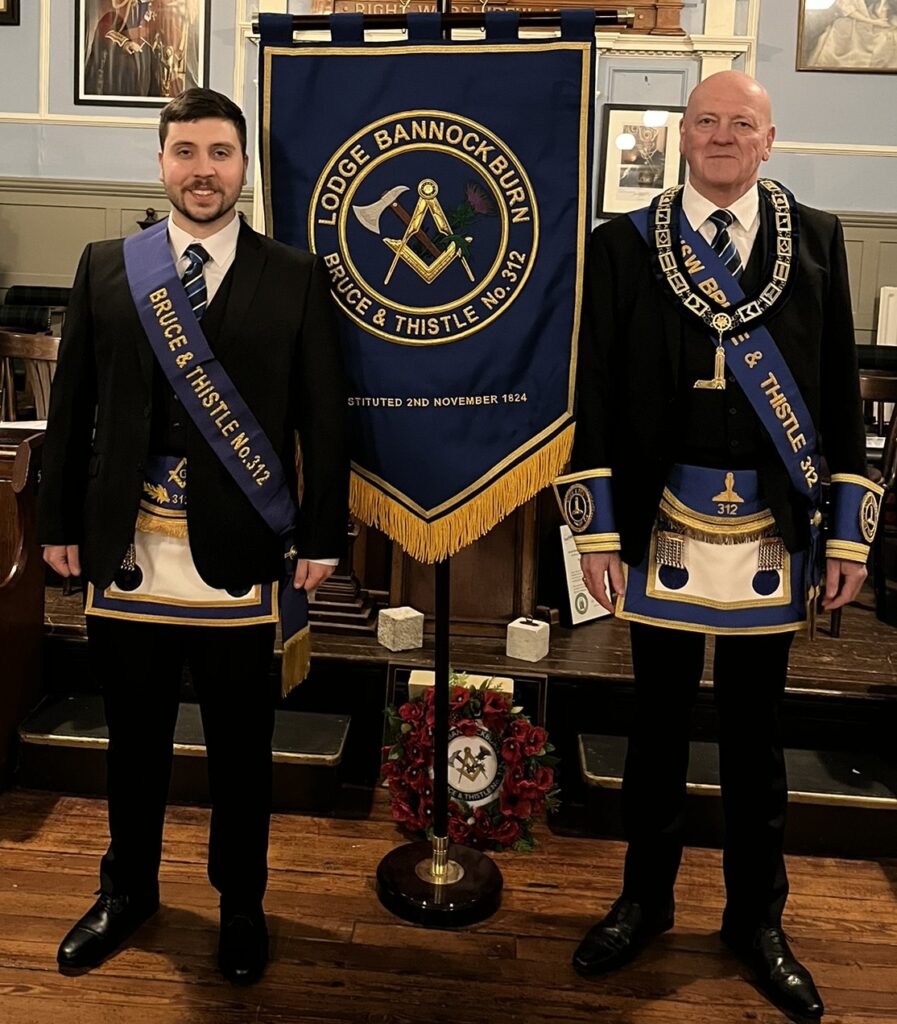 Bro. Kenneth R. Shaw, Master-elect with his son Cameron 30 October 2025