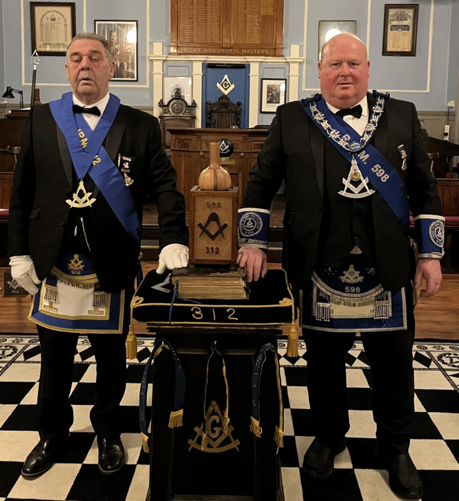 13 Nov 25: IPM Bro. Thomas J. Campbell PM, DSC with RWM Bro. John Cowan PM, HM 312