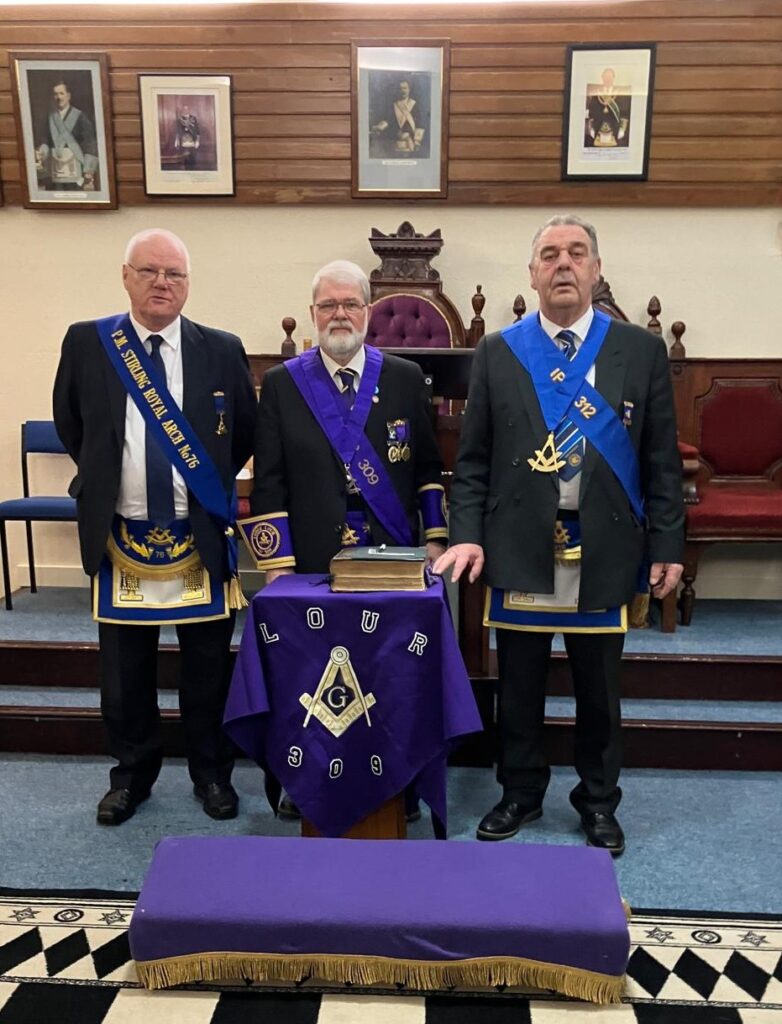 IPM Thomas Campbell and HM James Andrew at Lodge Lour No. 309