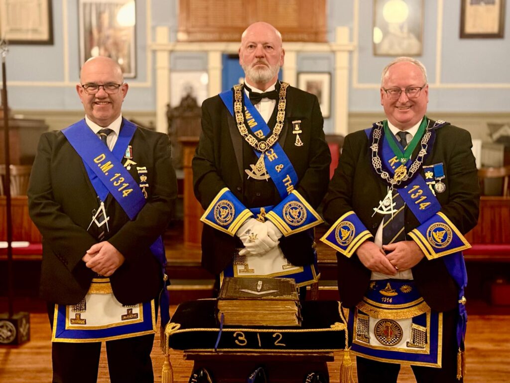 RWM with RWMM Bro. Scott Haviland and RWM Bro. George Randall