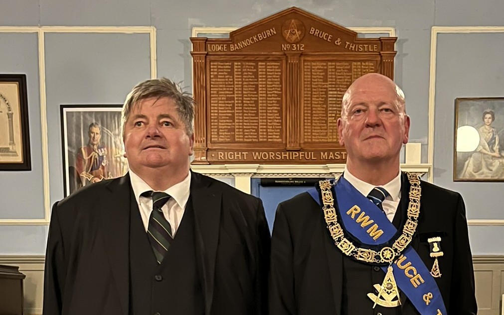 Bro. George Hunter with RWM Bro. Kenneth R. Shaw